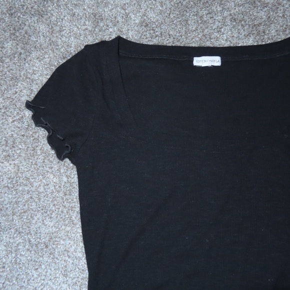 Black Ruffle Sleeve Top - Picture 3 of 4